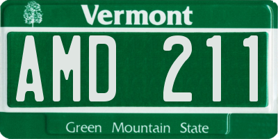 VT license plate AMD211