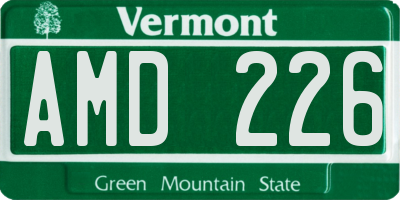 VT license plate AMD226