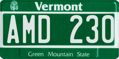 VT license plate AMD230