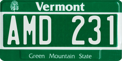VT license plate AMD231
