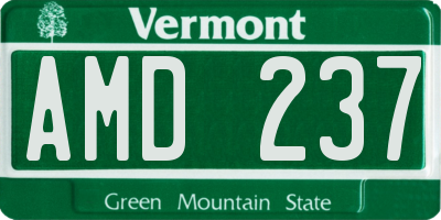 VT license plate AMD237