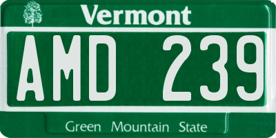 VT license plate AMD239