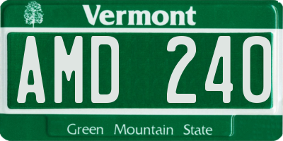 VT license plate AMD240
