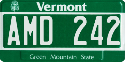 VT license plate AMD242