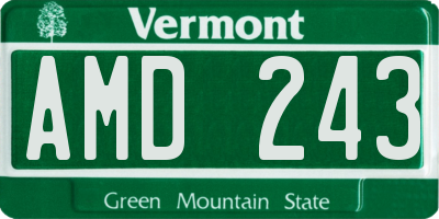 VT license plate AMD243