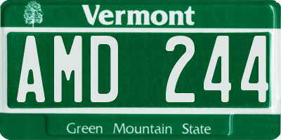 VT license plate AMD244