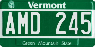 VT license plate AMD245