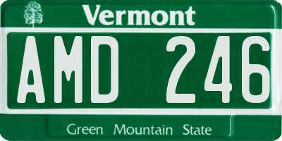 VT license plate AMD246