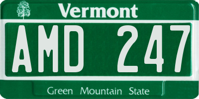 VT license plate AMD247