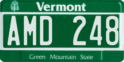 VT license plate AMD248