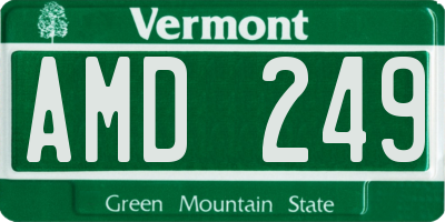 VT license plate AMD249