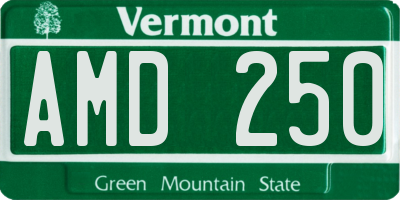 VT license plate AMD250