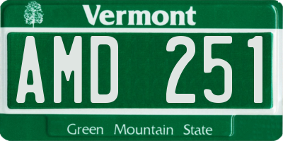 VT license plate AMD251