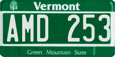 VT license plate AMD253
