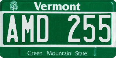 VT license plate AMD255