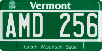 VT license plate AMD256