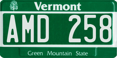 VT license plate AMD258