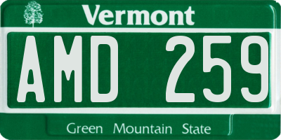 VT license plate AMD259
