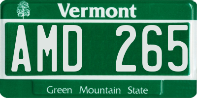 VT license plate AMD265