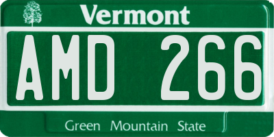 VT license plate AMD266