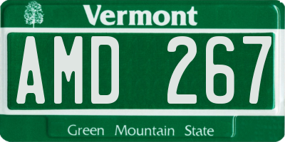 VT license plate AMD267