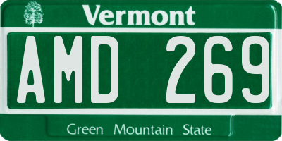 VT license plate AMD269