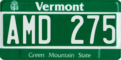 VT license plate AMD275