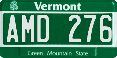 VT license plate AMD276