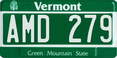 VT license plate AMD279