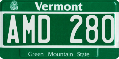 VT license plate AMD280