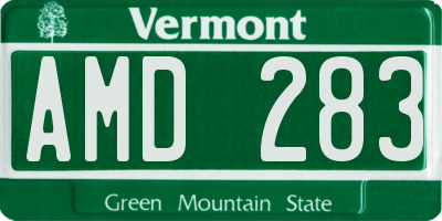 VT license plate AMD283