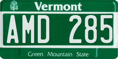 VT license plate AMD285