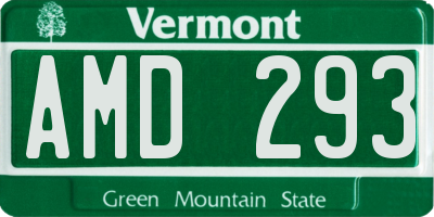 VT license plate AMD293