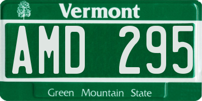 VT license plate AMD295