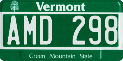 VT license plate AMD298