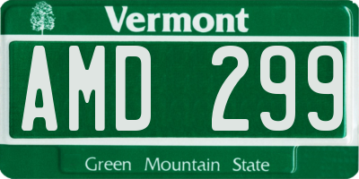 VT license plate AMD299