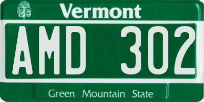 VT license plate AMD302