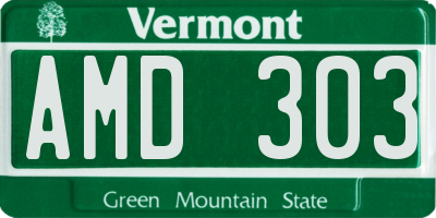 VT license plate AMD303