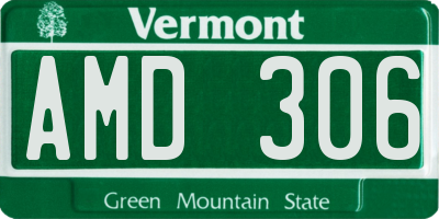 VT license plate AMD306