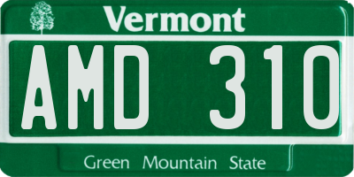 VT license plate AMD310