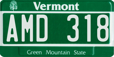 VT license plate AMD318