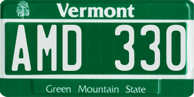 VT license plate AMD330