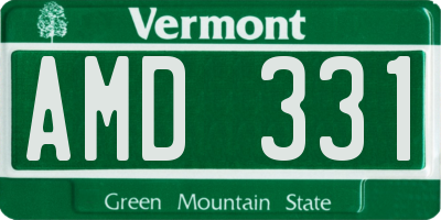VT license plate AMD331