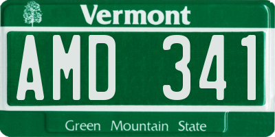 VT license plate AMD341
