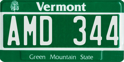 VT license plate AMD344
