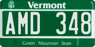 VT license plate AMD348