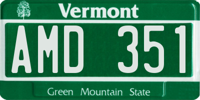 VT license plate AMD351