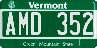 VT license plate AMD352