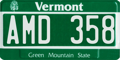 VT license plate AMD358