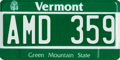 VT license plate AMD359